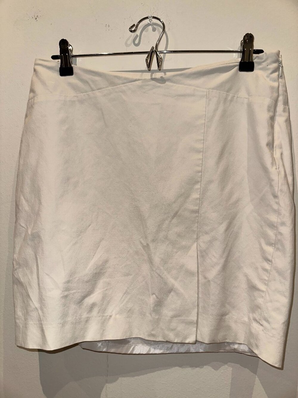 Bebe White Structured Mini Skirt